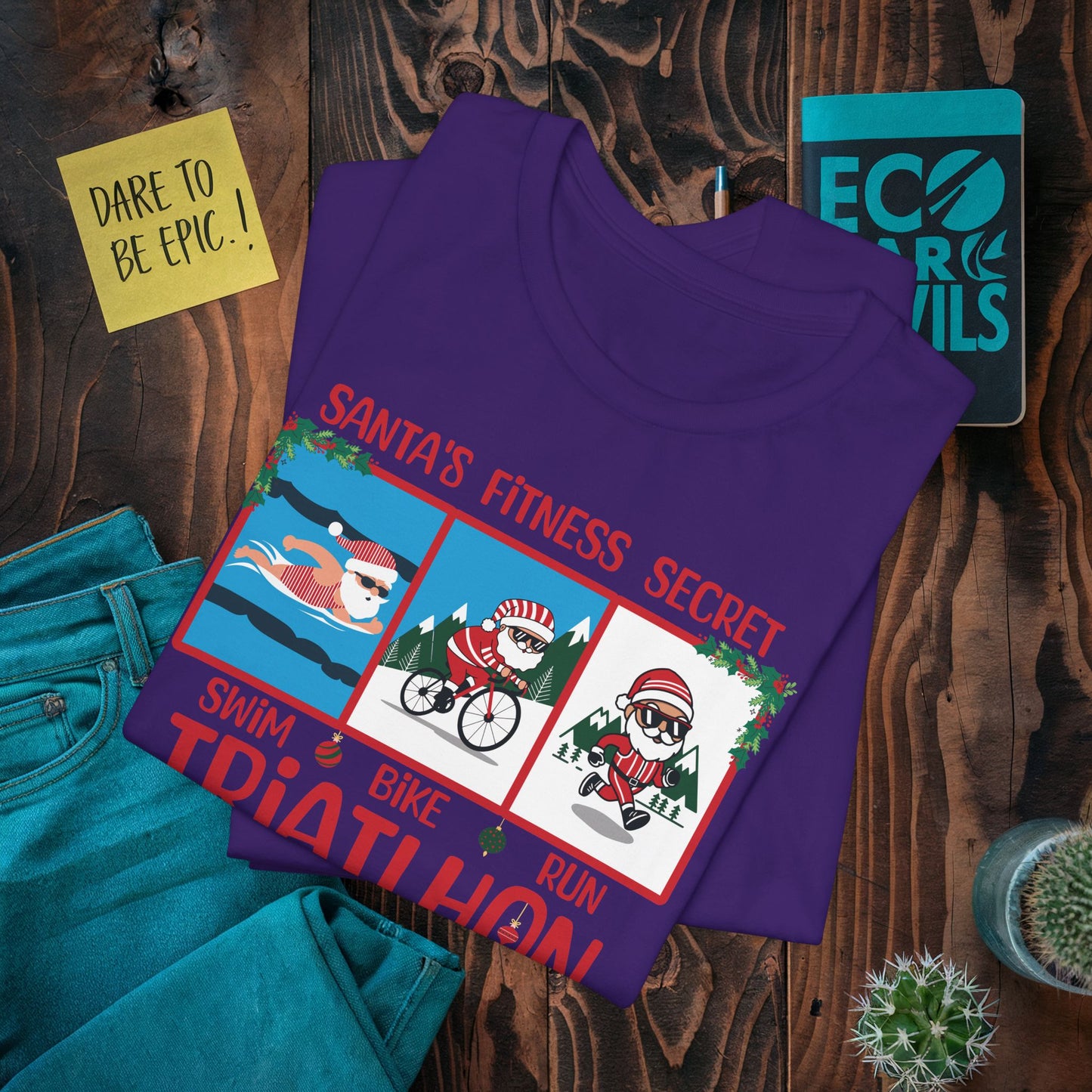 Santa's Fitness Secret Triathlon Christmas Power