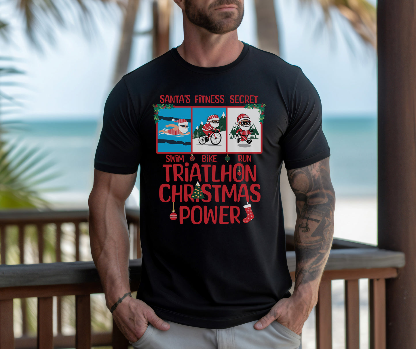 Santa's Fitness Secret Triathlon Christmas Power