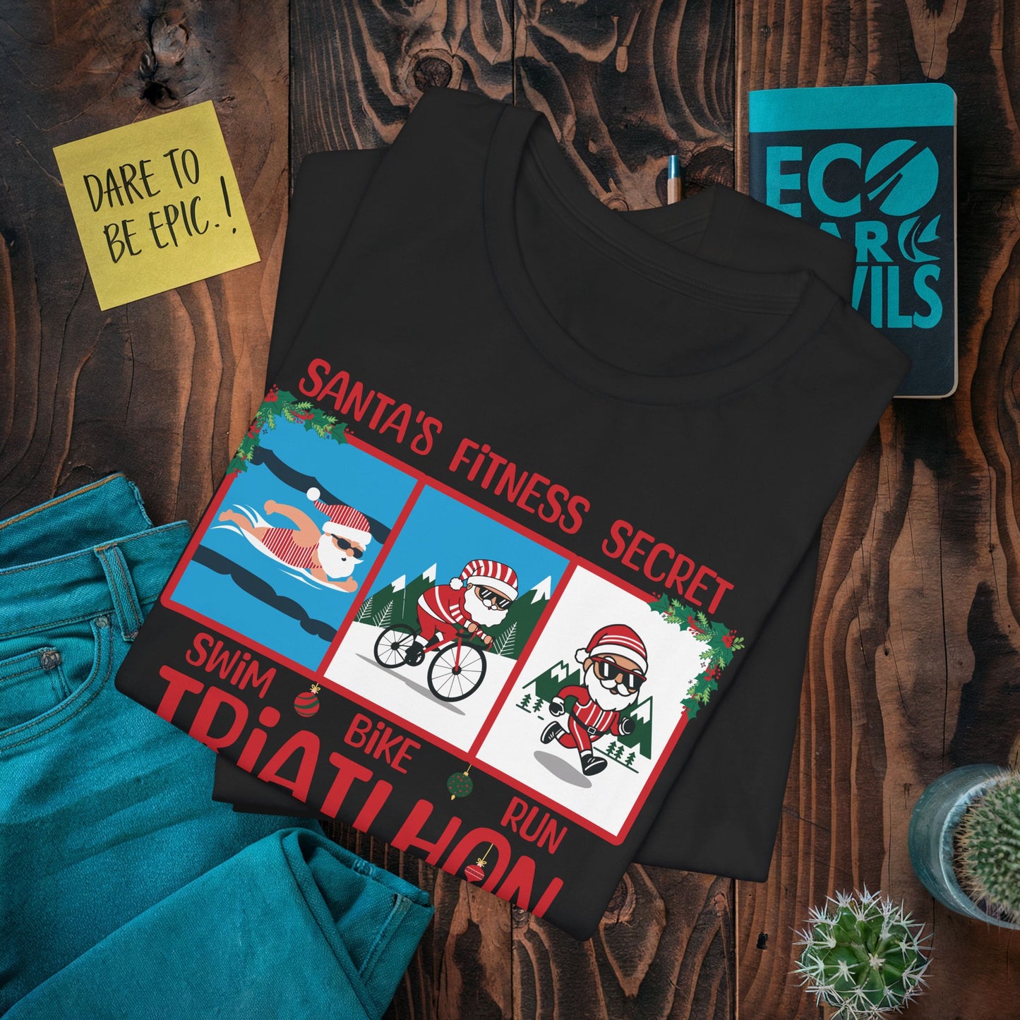 Santa's Fitness Secret Triathlon Christmas Power