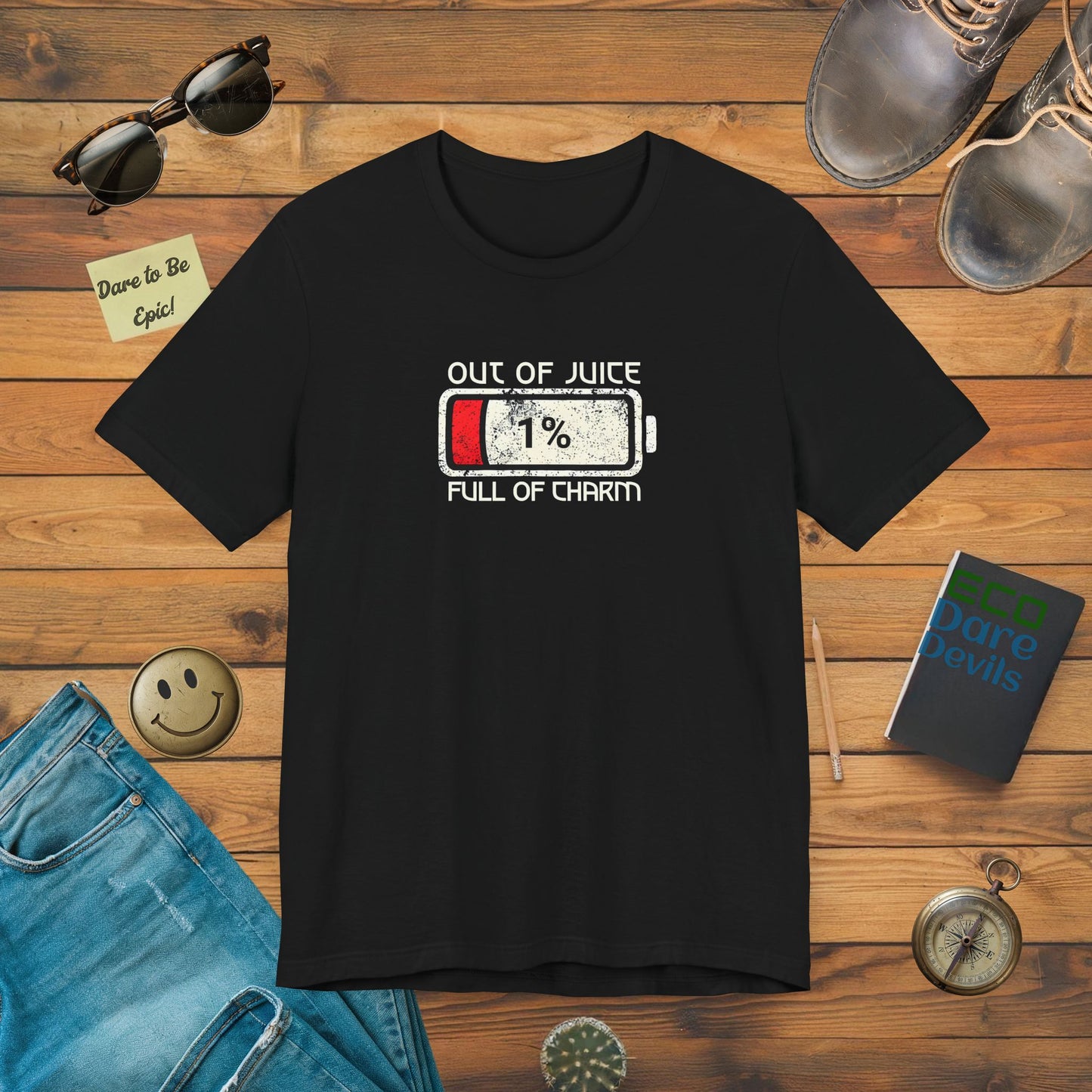 Out of Juice Full of Charm LOW BATTERY T-Shirt